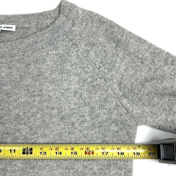 The Cashmere Project Cashmere Sweater Ruched Tie 3/4 Sleeve Gray Crew Neck M - Picture 11 of 11